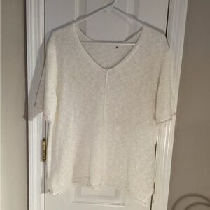 Chic White V-Neck Women's Top